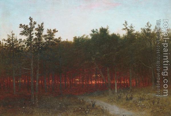 John Frederick Kensett : Twilight In The Cedars At Darien Connecticut
